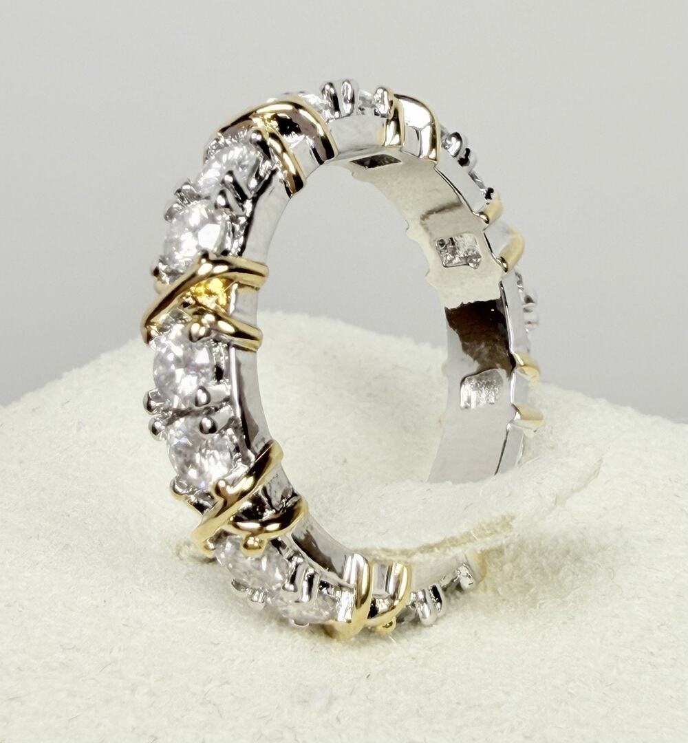 Genuine Moissanite Ring Eternity Band Size 6.75 GRA Certified S925